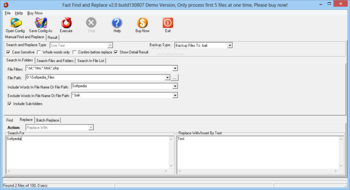 Fast Find and Replace screenshot