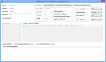 FAST for Sharepoint 2010 Query Tool screenshot