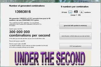 FAST FULL WHEEL LOTTO GENERATOR 6NPC screenshot