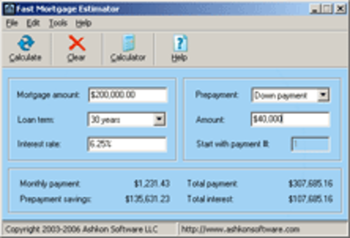 Fast Mortgage Estimator screenshot
