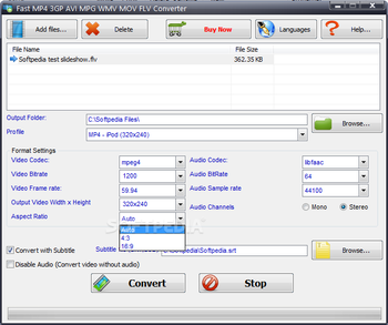 Fast MP4 3GP AVI MPG WMV RM MOV FLV Converter screenshot 2