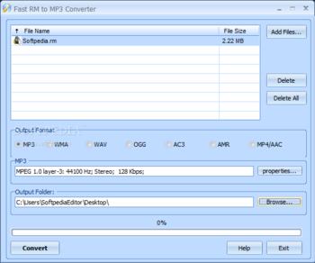 Fast RM to MP3 Converter screenshot