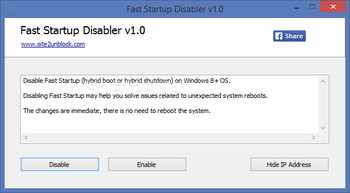 Fast Startup Disabler Portable screenshot