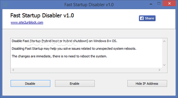 Fast Startup Disabler screenshot