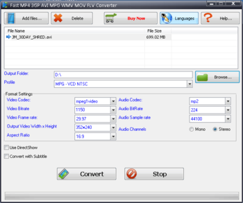 Fast Video to Audio Converter screenshot