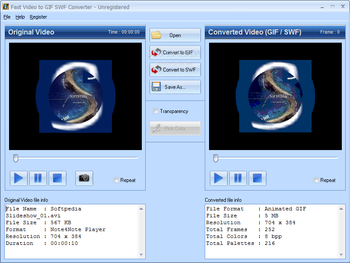 Fast Video to GIF SWF Converter screenshot