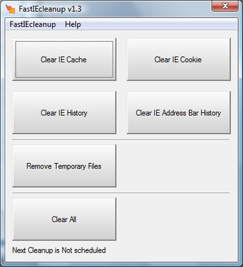 FastIEcleanup screenshot 2