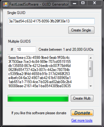 FastLoadSoftware - GUID Generator screenshot