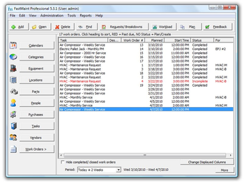 FastMaint CMMS Maintenance Management Software screenshot