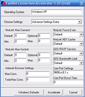 FastNet Connection Accelerator screenshot