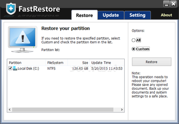 FastRestore screenshot