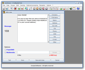 FastSmser screenshot
