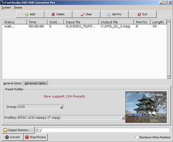 FastStudio DVD VOB Converter Pro screenshot 2
