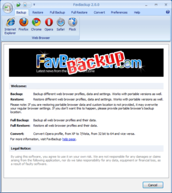 FavBackup screenshot