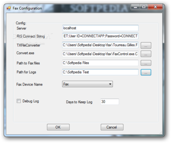 Fax server control panel screenshot 2