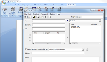 FaxTalk Fax Merge for Microsoft Word 2010 and 2007 screenshot 3