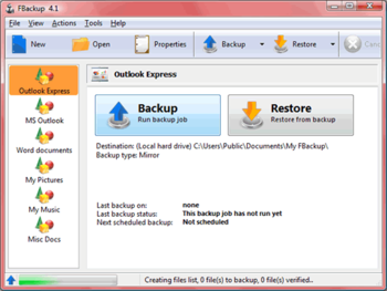 FBackup screenshot