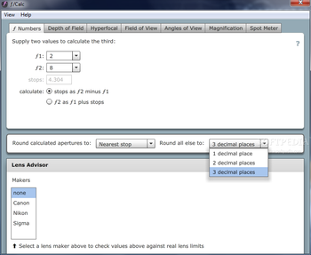 f/Calc screenshot 2