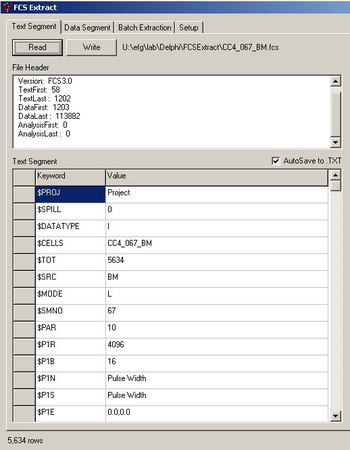 FCSExtract screenshot 2