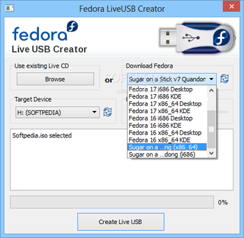 Fedora LiveUSB Creator screenshot 2