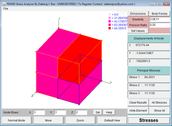 FEM3D Stress Analyser screenshot