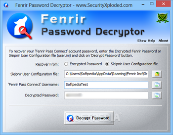 Fenrir Password Decryptor screenshot