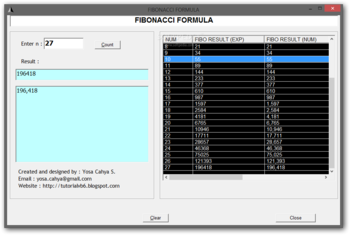 Fibonacci Formula screenshot