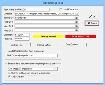 FIBS Firebird-Interbase Backup Scheduler screenshot 4