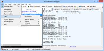 Fiddler Web Debugger screenshot