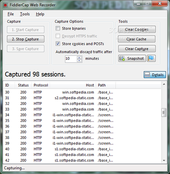 FiddlerCap Web Recorder screenshot