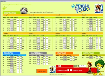 FIFA 2010 World Cup Stats Tracking Desktop Application screenshot