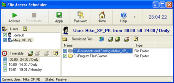 File Access Scheduler screenshot 2