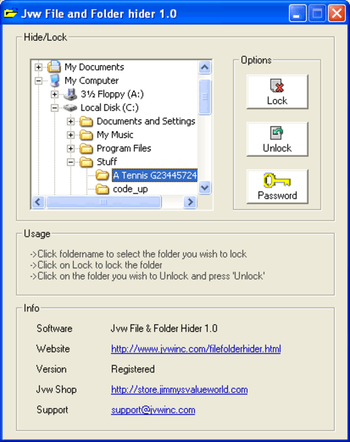 File and folder hider screenshot 2