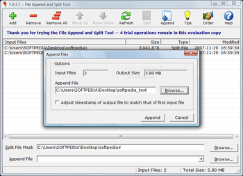 File Append and Split Tool screenshot 2