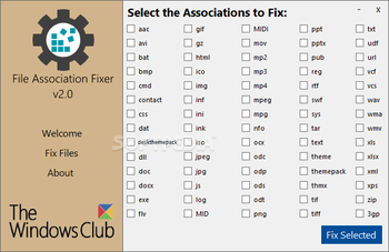 File Association Fixer screenshot