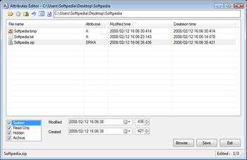 File Attributes Editor screenshot