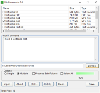 File Commentor screenshot
