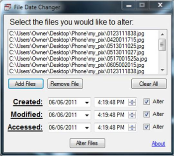 File Date Changer screenshot