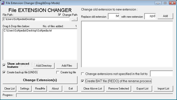 File Extension Changer screenshot