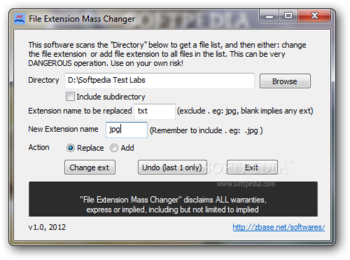 File Extension Mass Changer screenshot