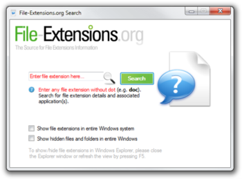 File-Extensions.org Search screenshot
