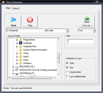File List Generator screenshot