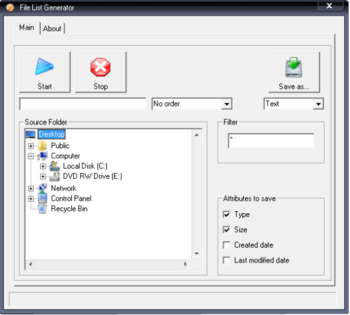 File List Generator screenshot