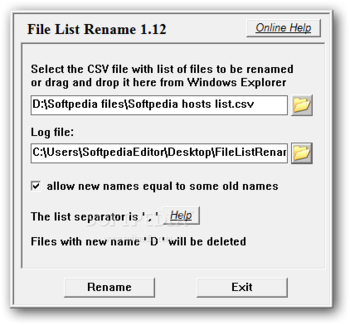 File List Rename screenshot