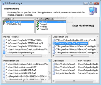 File Monitoring screenshot