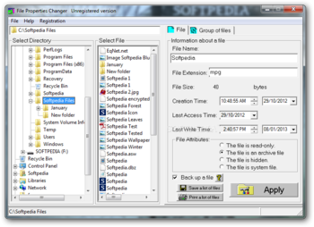 File Properties Changer screenshot