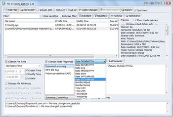 File Property Edit screenshot