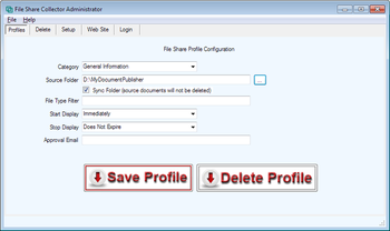 File Share Collector Administrator screenshot