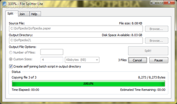 File Splitter Lite screenshot