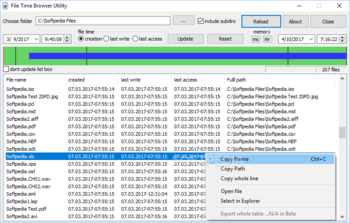 File Time Browser screenshot